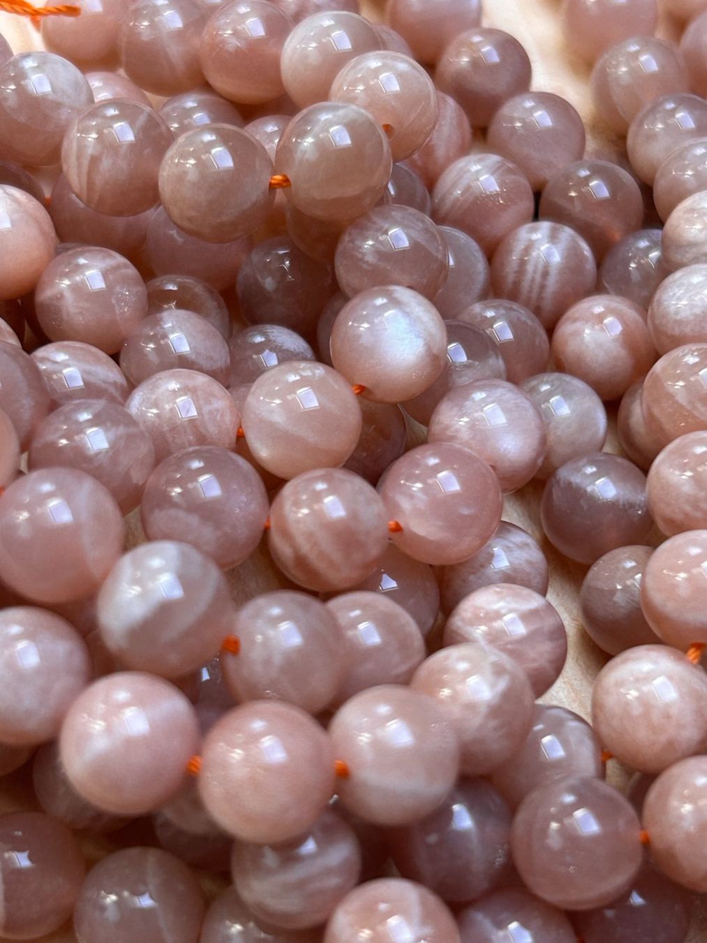 Minerali & Pietre curative: Strang Sunstone Level 2 Kugeln 6 mm – Nuovo e nell'imballaggio originale da Niederrohrdorf venduto da Ytobi 1