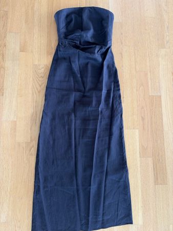 Kleid lang dunkelgrau Massimo Dutti Grösse XS