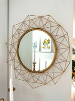 Spiegel Gold geometrisch Metall Deko Wandspiegel 63 cm