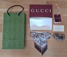 GUCCI Haarband und Scrunchie Seide NEU mit GG Paket