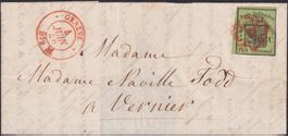 Wunderschöner "Genfer Stadtbrief" 1848 mit grossem Adler !