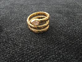 Eleganter  24 K vergoldeter Serpentin Ring