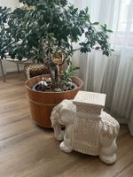 grosser Elefant aus Keramik / Topf-Unterstand / Hocker
