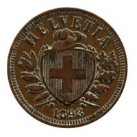Schweiz / Suisse - 2 Rappen - 1893