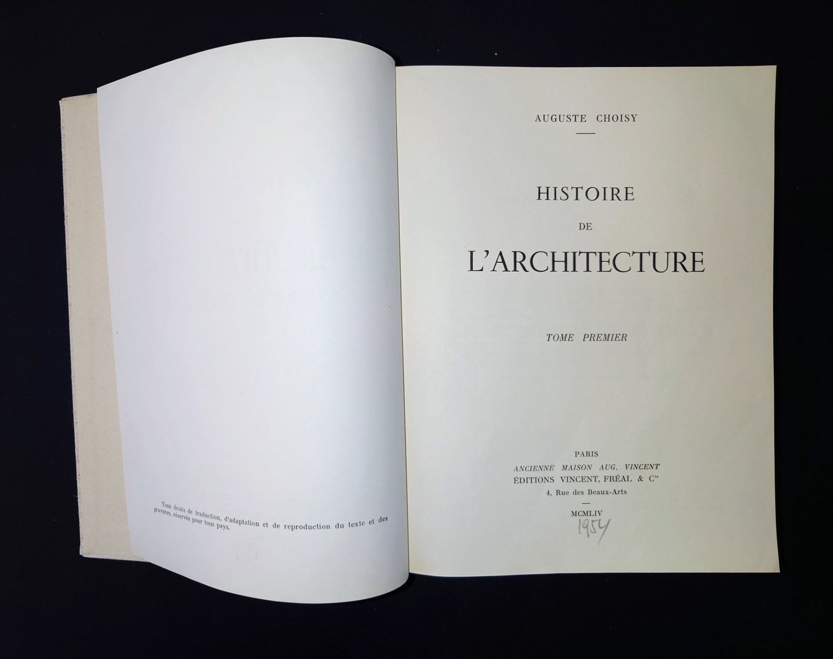 Libri: Histoire de L'Architecture. Auguste Choisy. Restauriert.1954 – Usato da Zürich venduto da Rst7 5