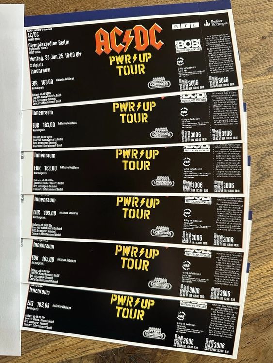 AC/DC Tickets Stehplatz Innenraum Berlin 30. Juni 2025 (Neu und ...