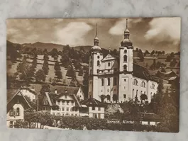 Photo Karte / Sarnen - Kirche Gelaufen 1923