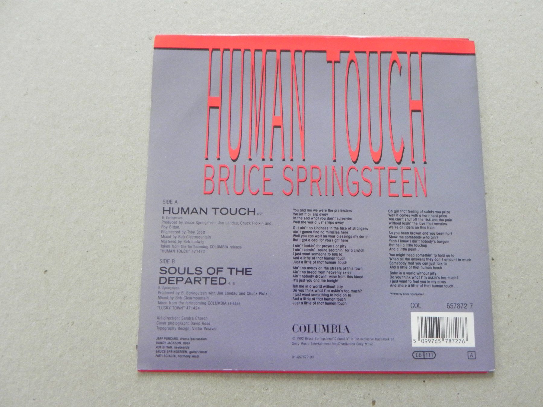 Dischi in vinile: Single USA Rock Sänger Bruce Springsteen 1992 Human touch – Usato da Siebnen venduto da krimsie 1
