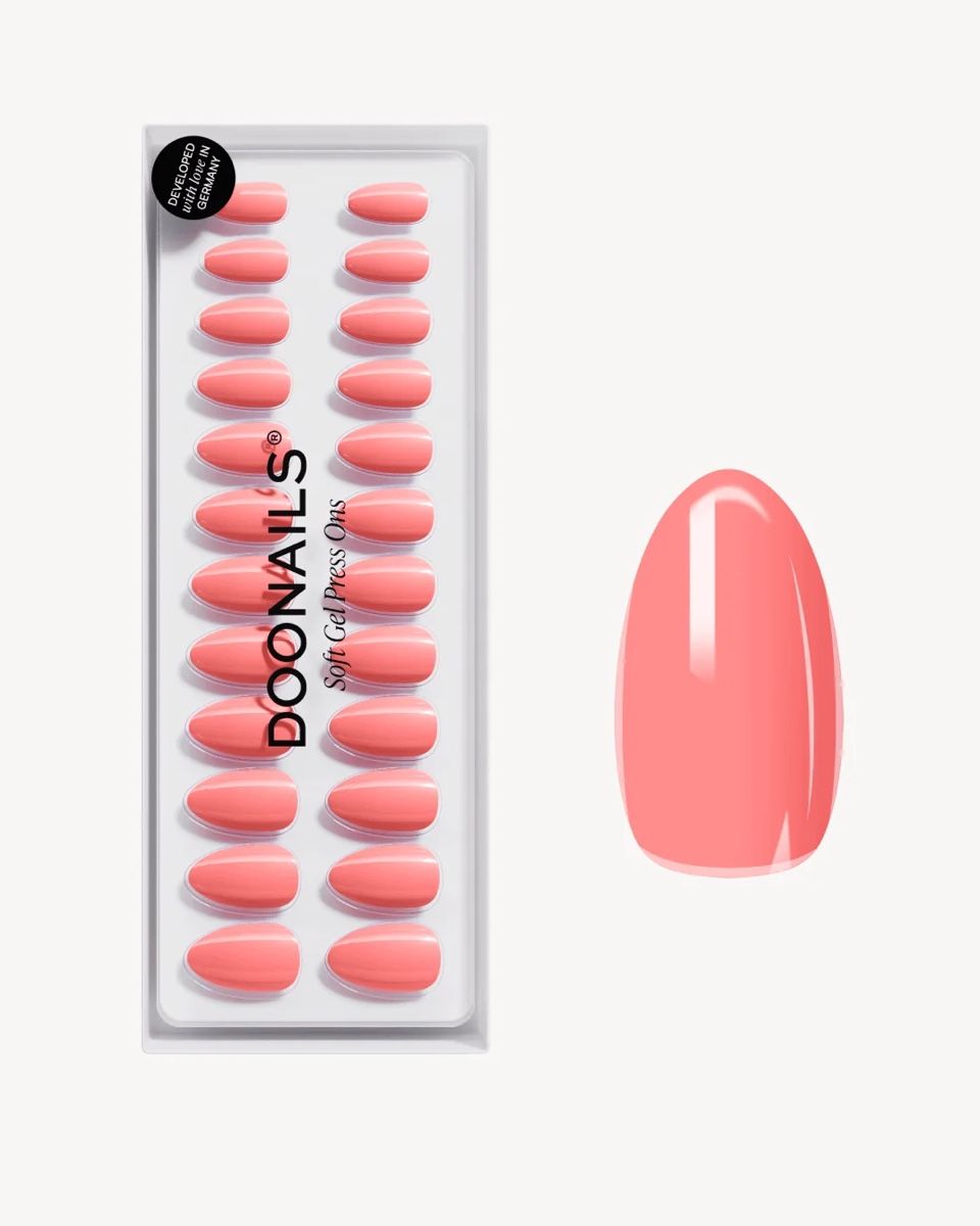 Unghie finte: DOONAILS Peach Please Short Almond Soft Gel Press Ons – Nuovo e nell'imballaggio originale da Luzern venduto da sr.luzern 2