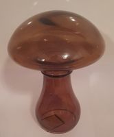 Braune Glas Deko Pilzform neu