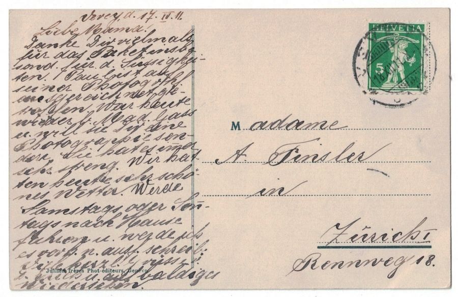 Cartoline postali: Vevey, la Tour, bateaux, circulée 1911 – Usato da Frauenfeld venduto da POML 1