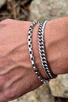 Set due bracciali uomo acciaio inossidabile 21cm