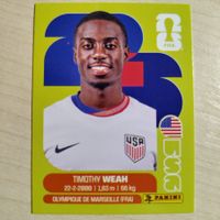 Timothy WEAH, USA 12, Panini WM 2026