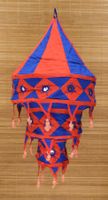 Lampenschirm, Laterne, Lampion, bunte Deko aus Indien 70cm