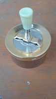 cendrier poussoir original en inox des années 60