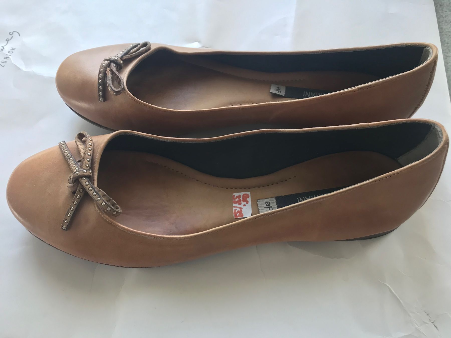Damenschuhe: Ballerinas Alberto Fermani, Leder,  hellbraun – Gebraucht aus Niederteufen von mix18 3