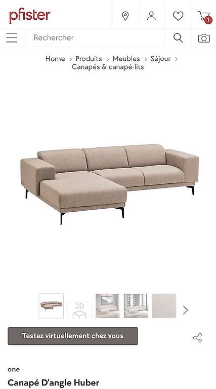 Sofas: Canapé d'angle Pfister - comme neuf  – Neu und originalverpackt aus Sion von Branas