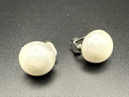 Elegante Vintage synthetische Perlen Clip Ohrringe
