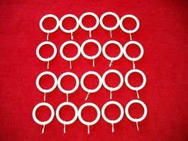 20 Vorhangringe für Vorhangstangen, Kunststoff weiss 5cm