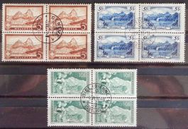 SUISSE 1928–31: Blocs à 4 des valeurs importantes, O