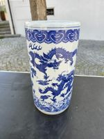 Vase mit Drachenmotiv Keramik blau weiss neuwertig