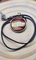 Halskette mit Cabochon Anhänger rot gold Neu