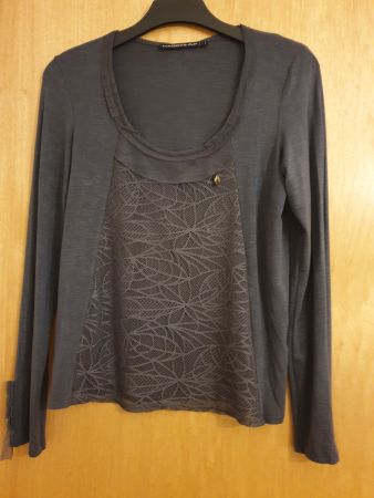 T-shirt manche longue, S, Mado et les autres, gris, viscose