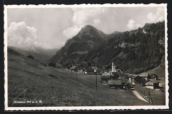 Cartoline postali: AK Melchthal, Teilansicht mit Bergen – Usato da Berlin venduto da bartko-reher