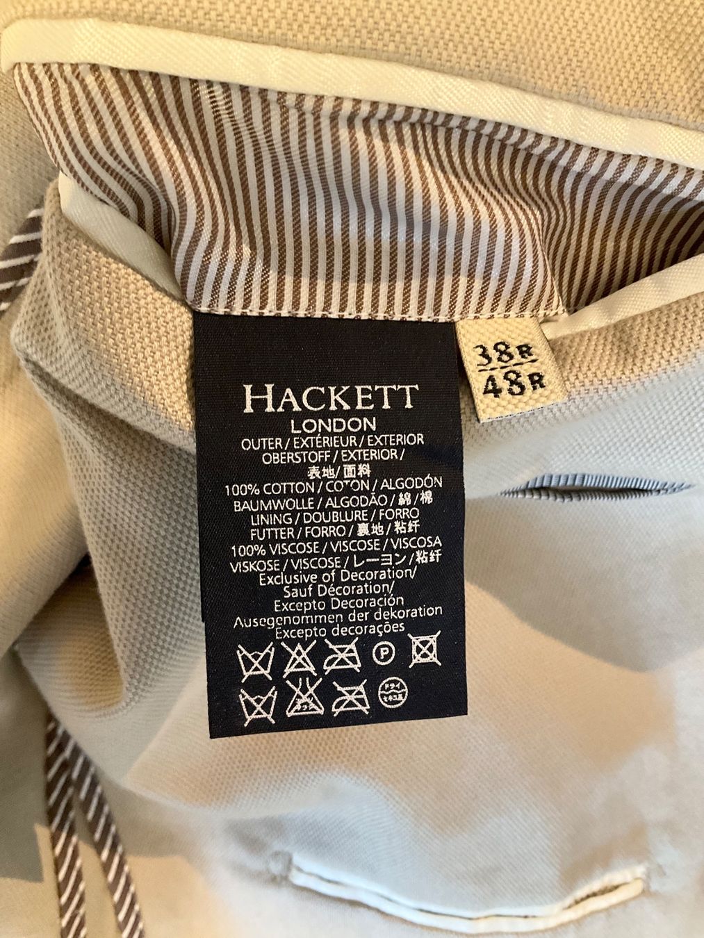 Hackett Giacche: Beiger Hackett Veston Grösse 48r – Usato da Binningen venduto da F.M. 9