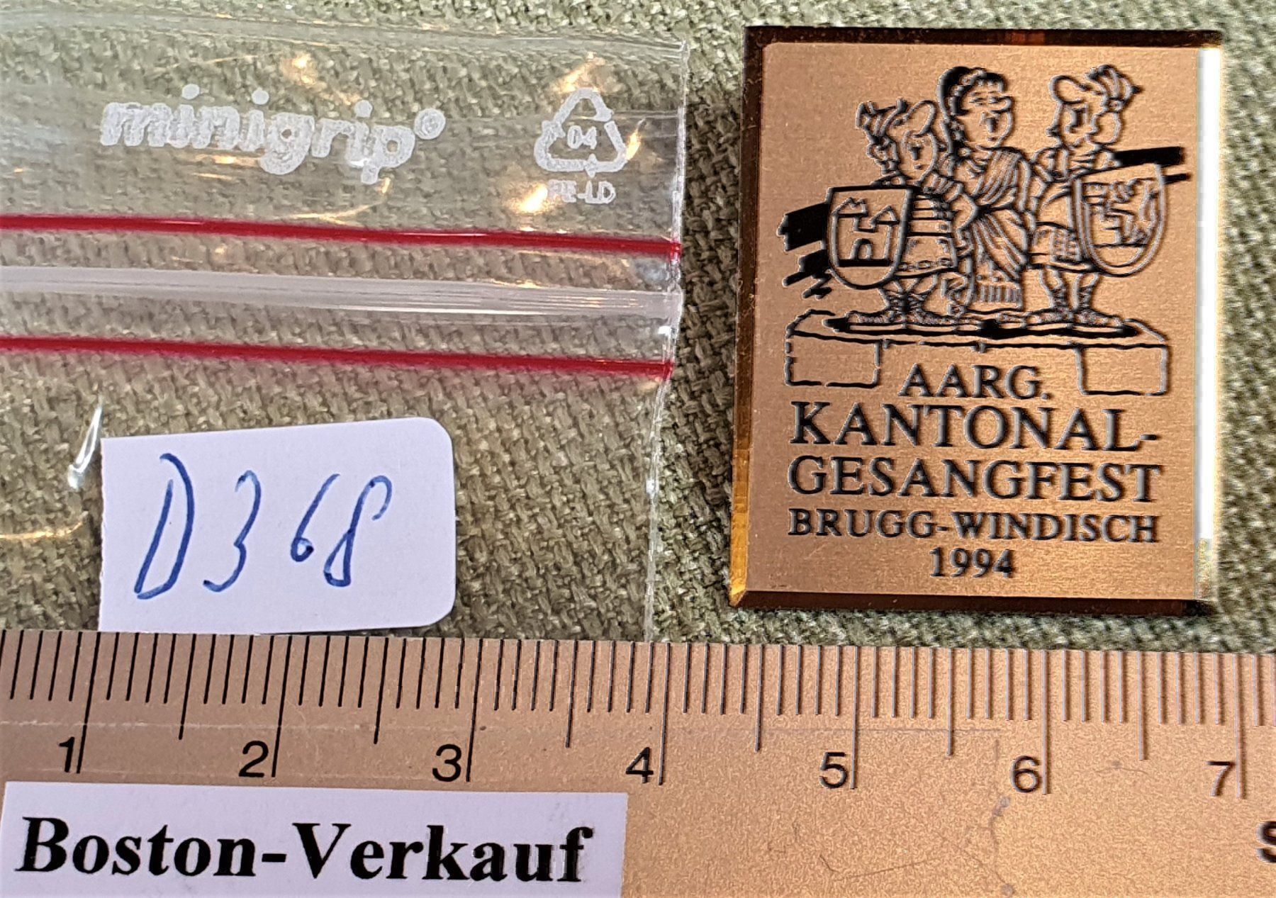 Cartoline postali: D368 Gesangfest Brugg Windisch Aargau 94 – Usato da Reinach BL venduto da Boston-Verkauf 4