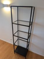Metallregal schwarz mit Glasböden, guter Zustand