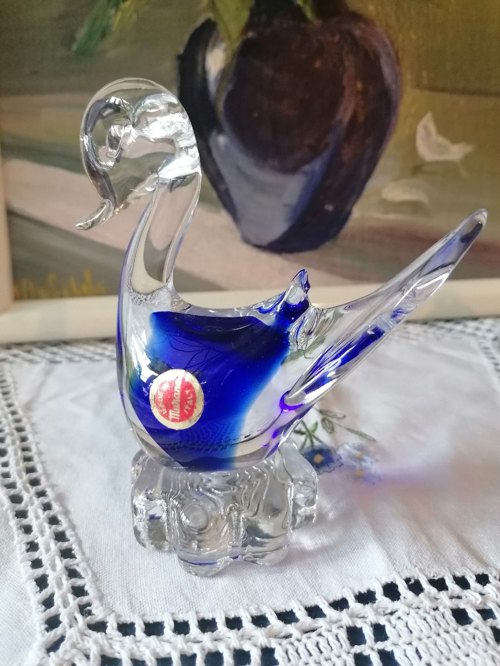 Murano Figuren: Glas Figur Schwan blau ,Murano – Gebraucht aus Aegerten von Jos_zem