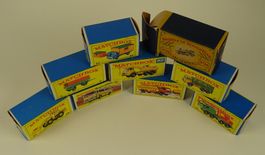 MATCH BOX 9 MODELLE, DAVON 8 IN OVP, BUS, CAMION