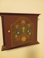 Schlüsselkasten Holz bemalt mit Blumenmotiv u