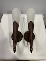 Wandlampen aus Metall mit satiniertem Glas und Kugelgelenk