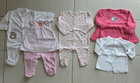 Babykleidung Set Gr. 62 Mädchen rosa weiss guter Zustand