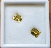 Gelber Beryll Paar 2,34 ct IF Fancy Schliff natur