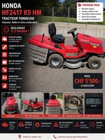 Honda HF2417 K5 HM  Tracteur tondeuse  Seulement 21,3 h