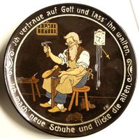 Heimberger SPruchKeramikTeller E.FRANK, SCHuhMacher