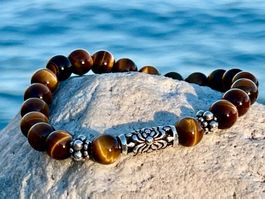 Tiger Eye & Sterling Silver Bracelet for Him or Her…