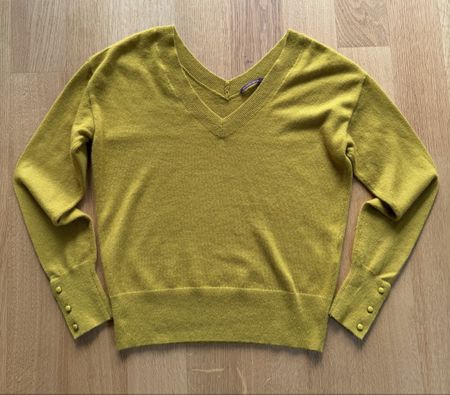 Pull 100% Cachemire Princesse Tam Tam moutarde taille 38 LH1