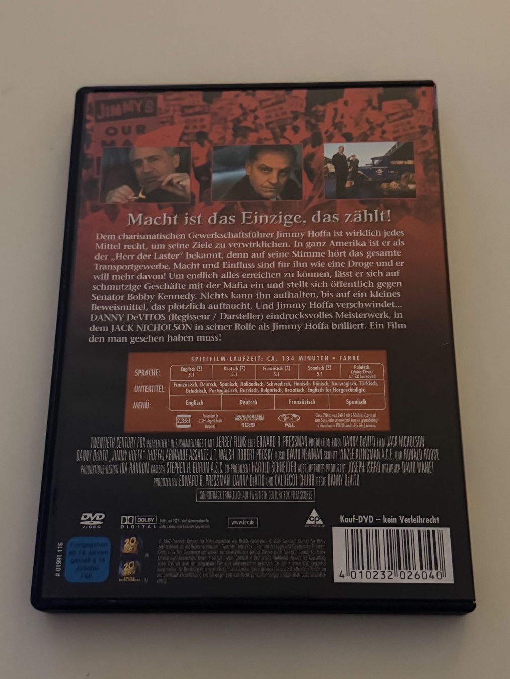 Tous les DVDs: Jimmy Hoffa DVD mit Jack Nicholson und Danny DeVito – D'occasion à Altstätten SG par sheamus 1