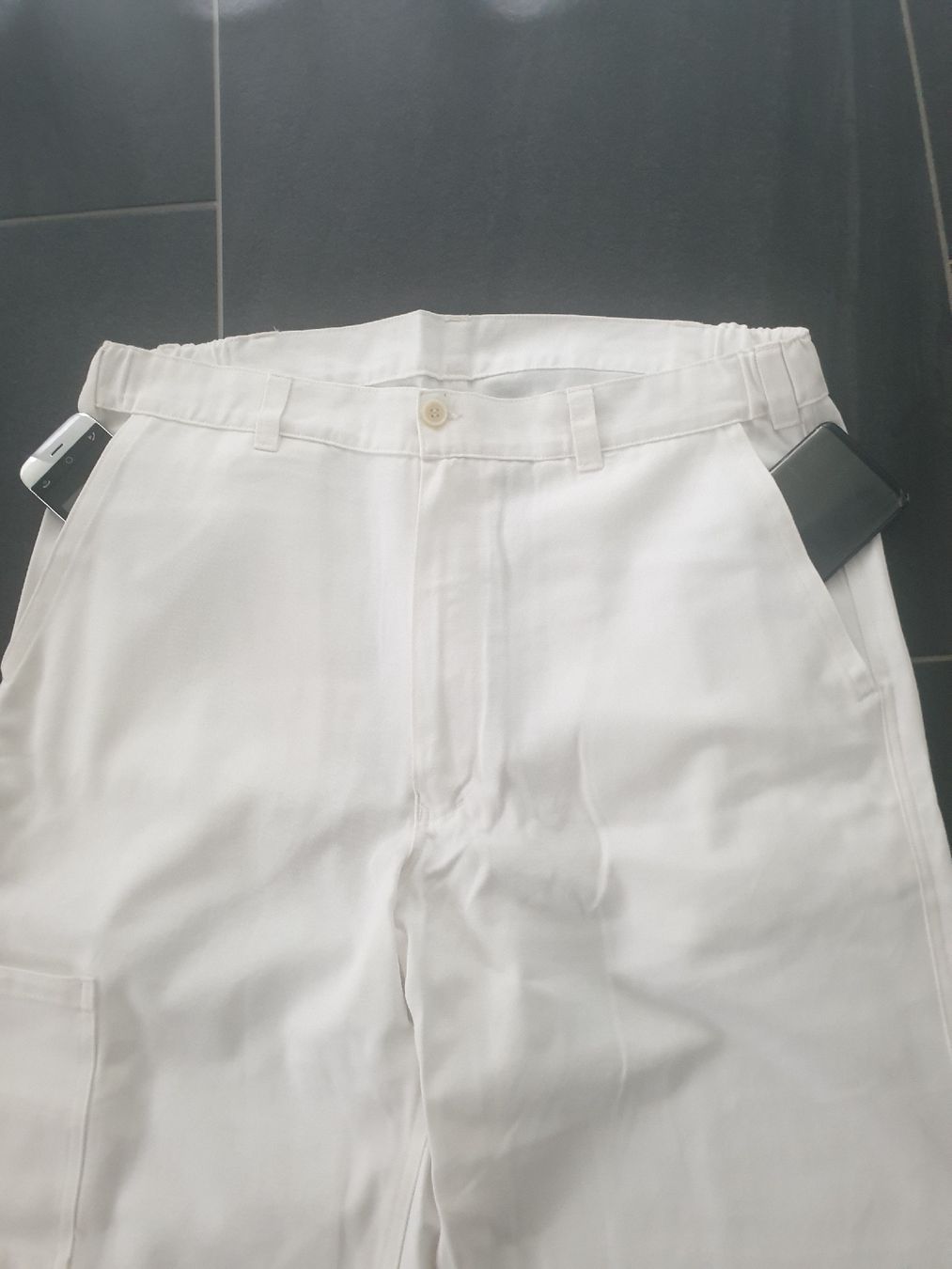 Pantaloni: Malerhose Gr 46 Weiss 100% Baumwolle – Nuovo (secondo la descrizione) da Bischofszell venduto da badza72 3