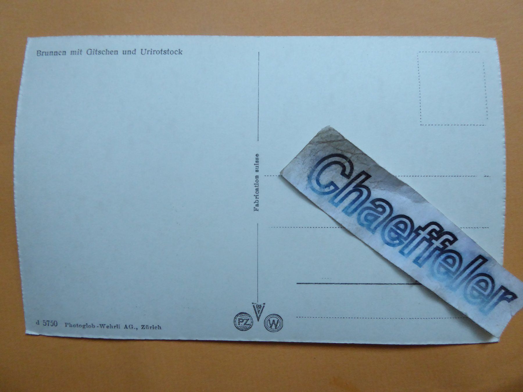 Cartoline postali: Brunnen mit Gitschen und Uristock – Usato da Zürich venduto da Chaeffeler 1