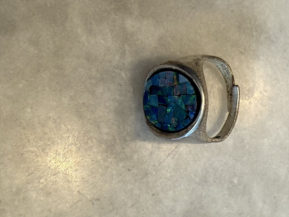 Anelli: Vintage 925 Silber Ring mit Mosaik-Opal Einlage, – Usato da Aarburg venduto da Yula24 3