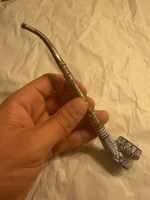 Vintage orientalische Pfeife – Metall & Porzellan