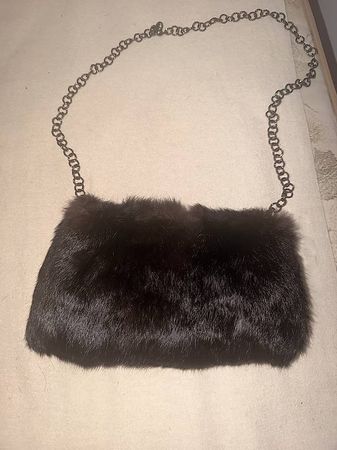 Damen Handtasche aus Pelz braun gebraucht Zustand