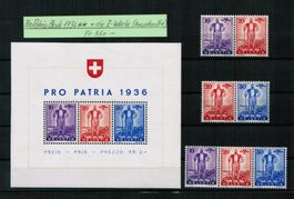 Pro Patria-Block1936 + alle Ausschnitte ** postfrisch