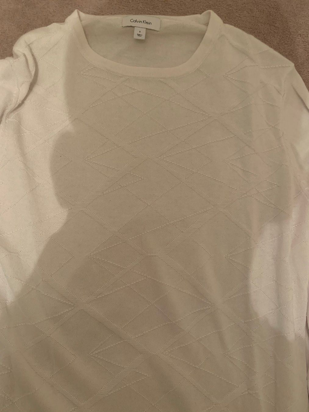 Calvin Klein Maglioni & Felpe: CALVIN KLEIN white cotton pullover sweater Grösse S – Nuovo (secondo la descrizione) da Sementina venduto da RiccardoCo 1