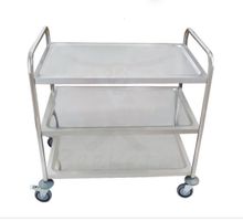 Beeketal BSW-3 Edelstahl-Servierwagen – 3 Etagen, Abmessunge